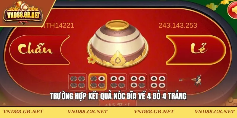 Xác định kết quả thắng thua xóc đĩa cửa cược 4 trắng 4 đỏ